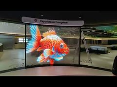 ภายใน Ultra-Thin P6 โฟกซิเบลโปร่งโปร่ง LED Film Display 85% โปร่งโปร่ง 3000 Nits 1000mm x 240mm